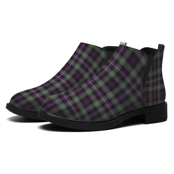Dyce Weathered Tartan Flat Ankle Boots