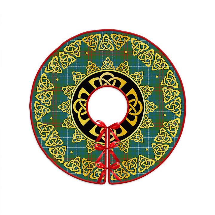 Edmonstone Ancient Clan Badge Tartan Christmas Tree Skirt Golden Celtic Heritage
