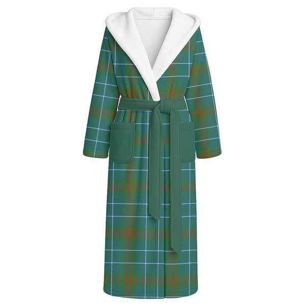 Edmonstone Ancient Clan Badge Tartan Flannel Hooded Bathrobe