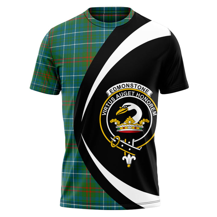 Edmonstone Ancient Clan Badge Tartan T-Shirt Circle Style Personalized