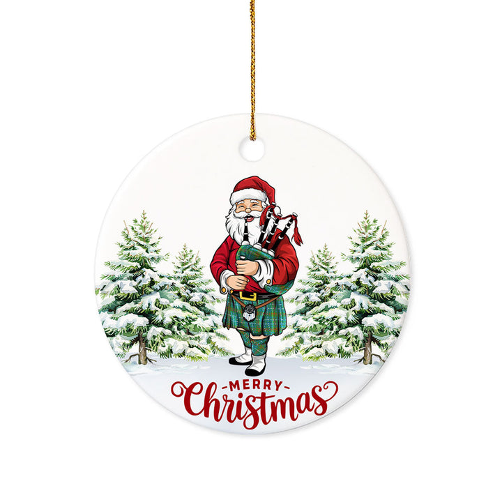 Edmonstone Ancient Tartan Ceramic Ornament Santa