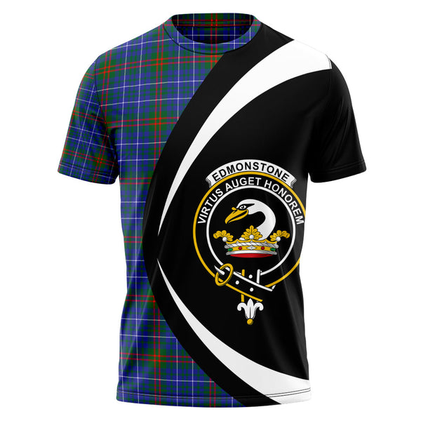 Edmonstone Clan Badge Tartan T-Shirt Circle Style Personalized