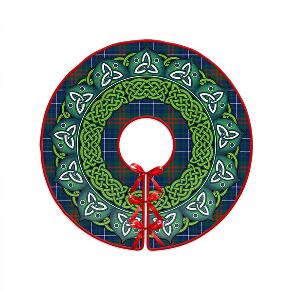 Edmonstone Modern Clan Badge Tartan Christmas Tree Skirt Heritage Holiday Decor