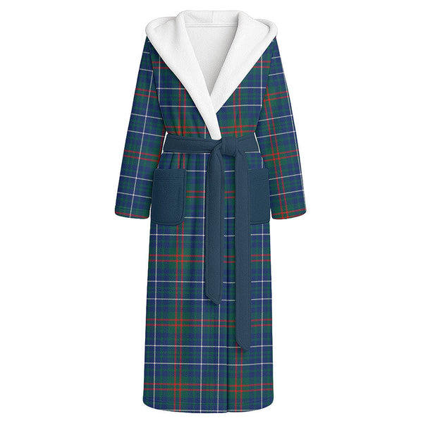 Edmonstone Modern Clan Badge Tartan Flannel Hooded Bathrobe