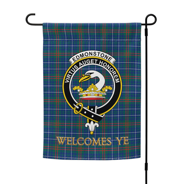 Edmonstone Modern Clan Badge Tartan Garden Flag