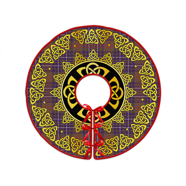 Edmonstone Weathered Clan Badge Tartan Christmas Tree Skirt Golden Celtic Heritage