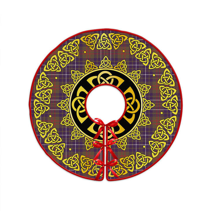 Edmonstone Weathered Clan Badge Tartan Christmas Tree Skirt Golden Celtic Heritage