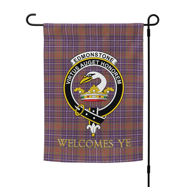Edmonstone Weathered Clan Badge Tartan Garden Flag