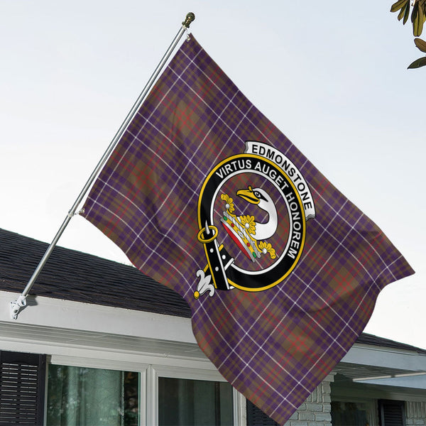 Edmonstone Weathered Clan Badge Tartan House Flag