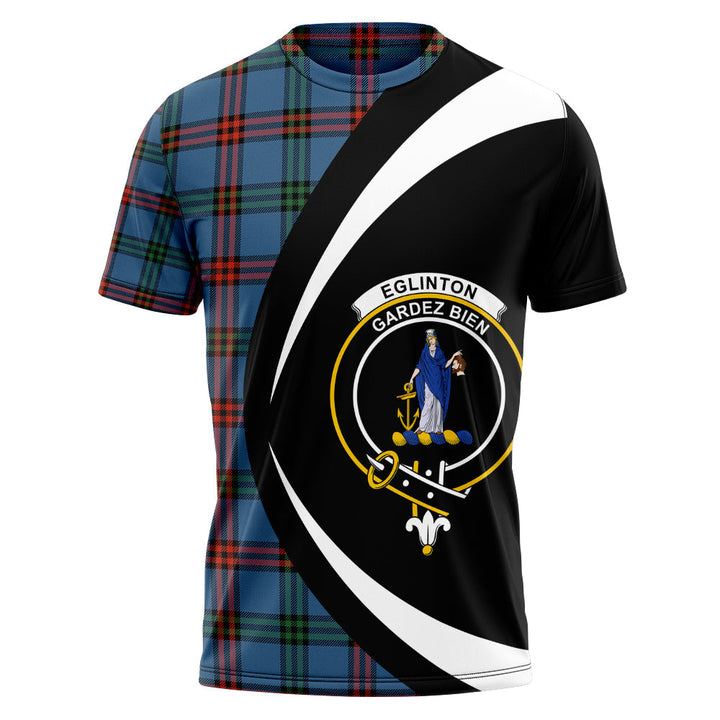 Eglinton District (Montgomery of Ayrshire) Ancient Clan Badge Tartan T-Shirt Circle Style Personalized