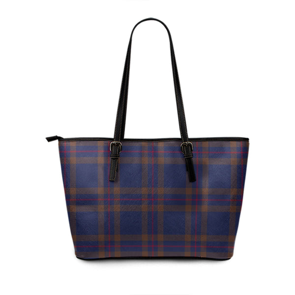 Elliot (Ellot) (Clans Originaux) Modern Tartan Leather Tote Bag