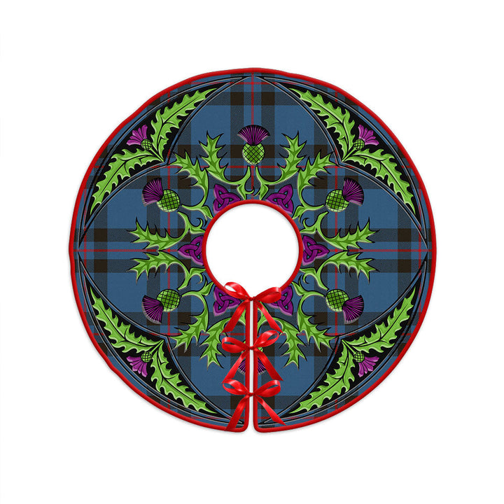 Elliot (Ellot) Modern Clan Badge Tartan Christmas Tree Skirt Scottish Thistle Design