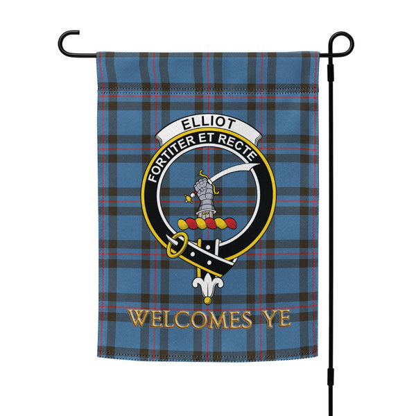 Elliot (Ellot) Modern Clan Badge Tartan Garden Flag