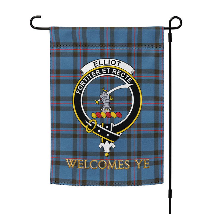 Elliot (Ellot) Modern Clan Badge Tartan Garden Flag