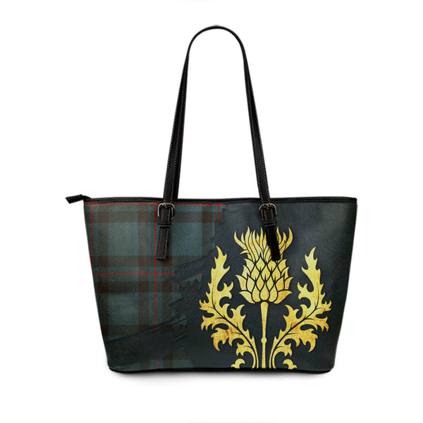 Elliot (Ellot) Modern Tartan Leather Tote Bag Thistle Oldest Style