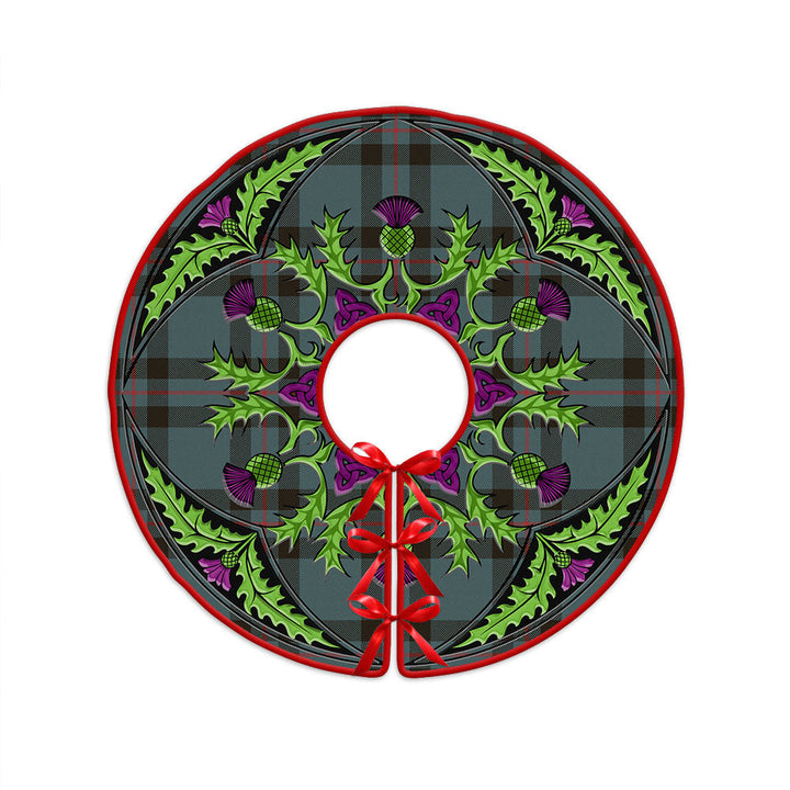 Elliot (Ellot) Weathered Clan Badge Tartan Christmas Tree Skirt Scottish Thistle Design