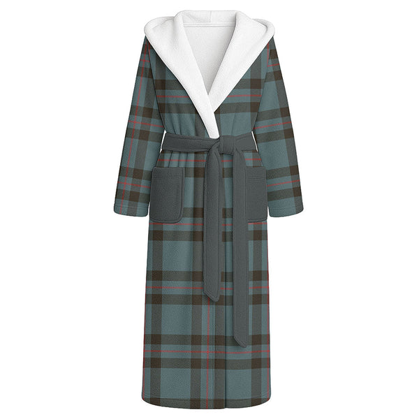 Elliot (Ellot) Weathered Clan Badge Tartan Flannel Hooded Bathrobe