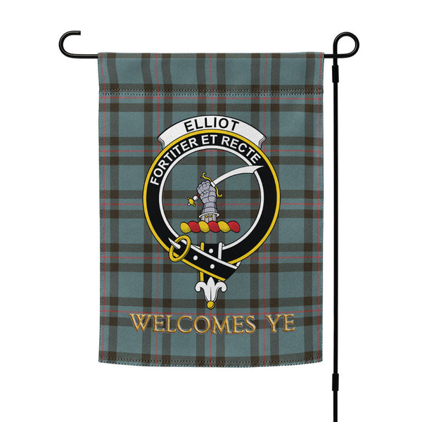 Elliot (Ellot) Weathered Clan Badge Tartan Garden Flag