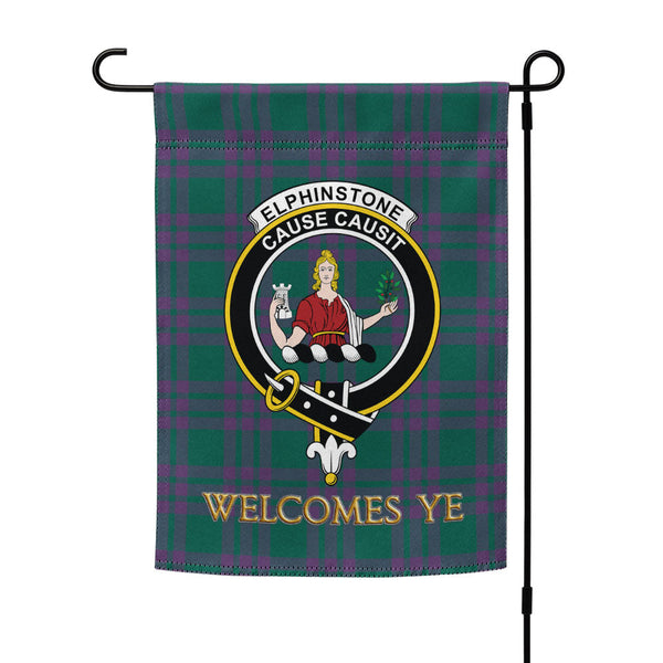 Elphinstone Modern Clan Badge Tartan Garden Flag
