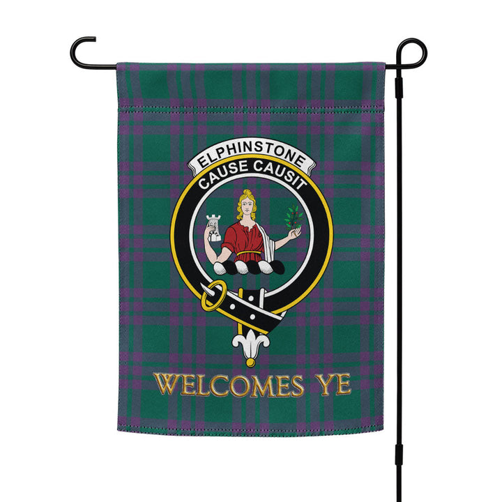 Elphinstone Modern Clan Badge Tartan Garden Flag