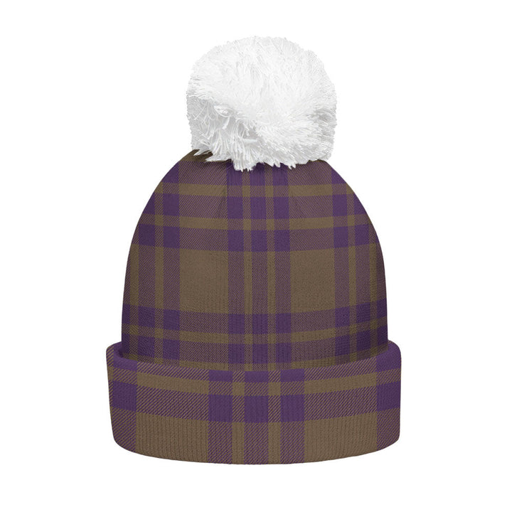 Elphinstone Weathered Clan Badge Tartan Bobble Beanie Hat