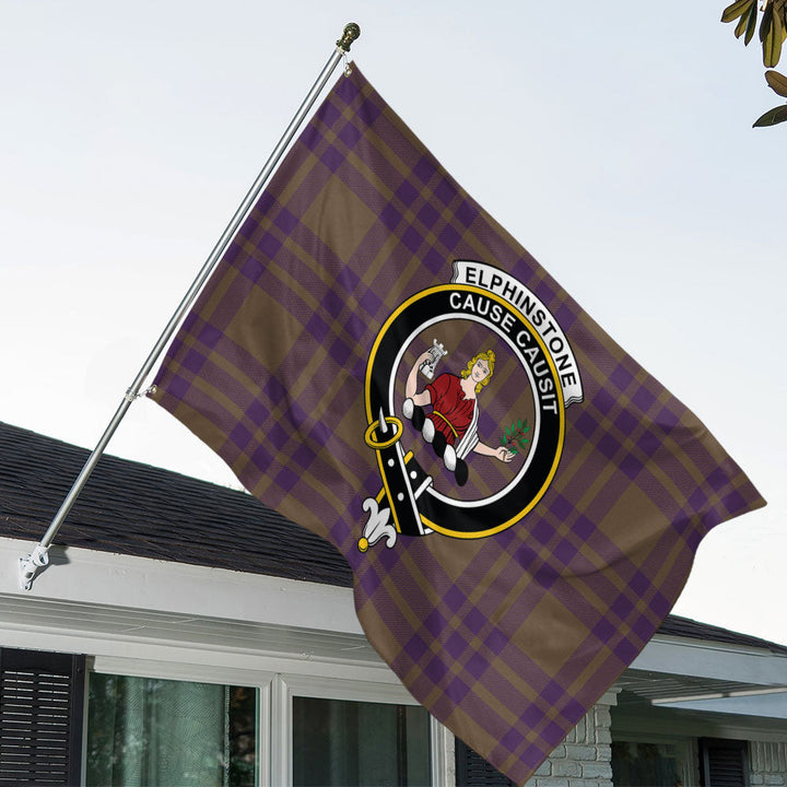 Elphinstone Weathered Clan Badge Tartan House Flag