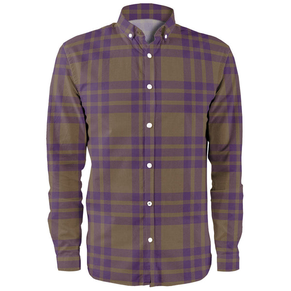 Elphinstone Weathered Clan Badge Tartan Long Sleeve Shirt