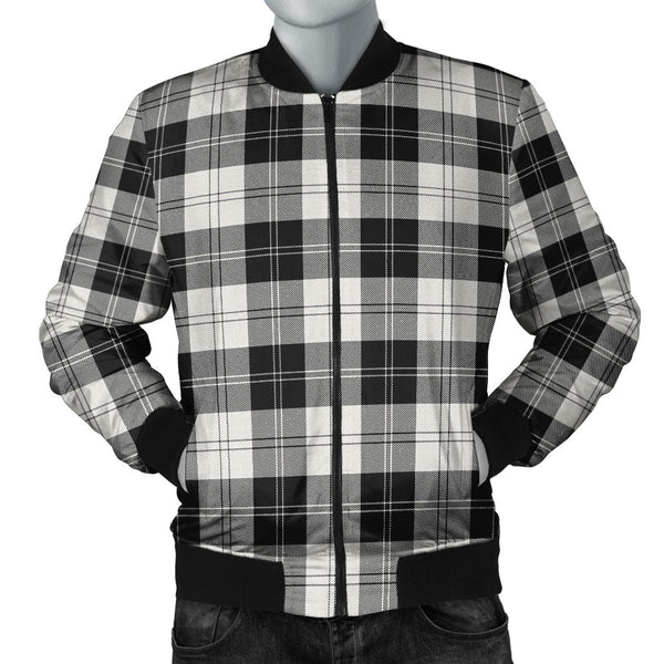 Erskine Black & White Clan Badge Tartan Bomber Jacket