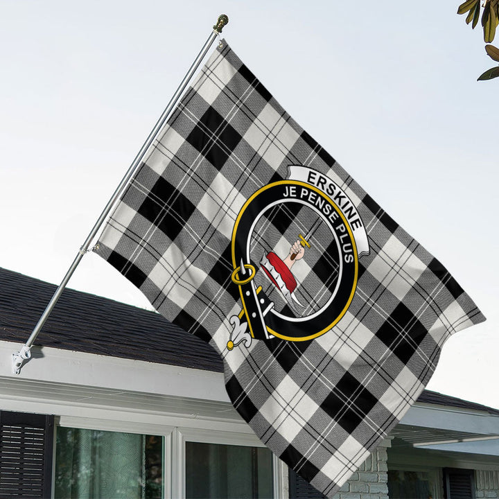 Erskine Black & White Clan Badge Tartan House Flag