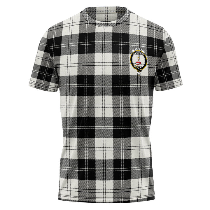 Erskine Black & White Clan Badge Tartan T-Shirt