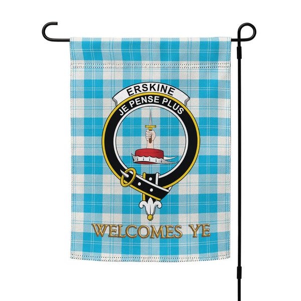 Erskine Blue Clan Badge Tartan Garden Flag