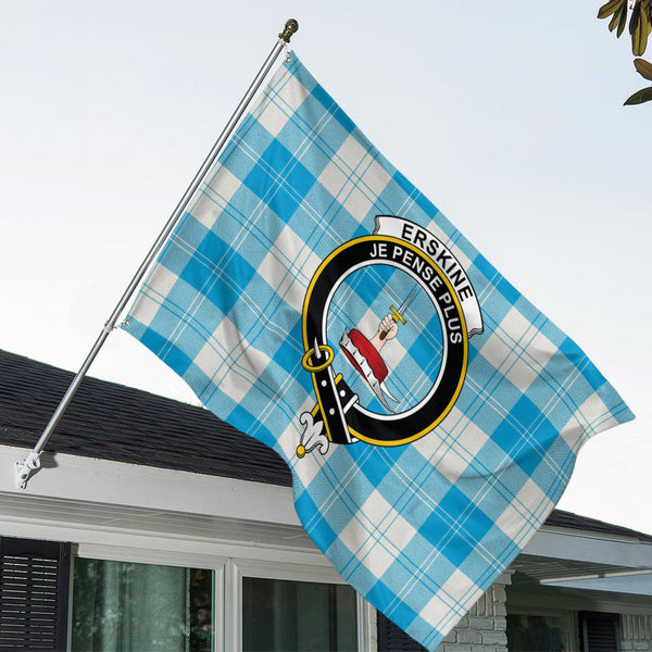 Erskine Blue Clan Badge Tartan House Flag
