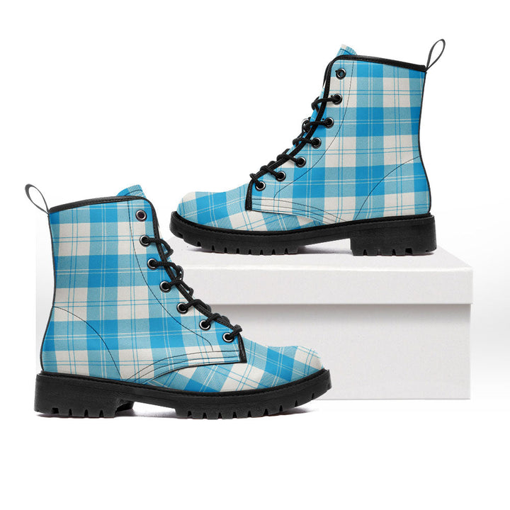 Erskine Blue Clan Badge Tartan Leather Boots