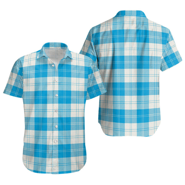 Erskine Blue Clan Badge Tartan Short Sleeve Shirt