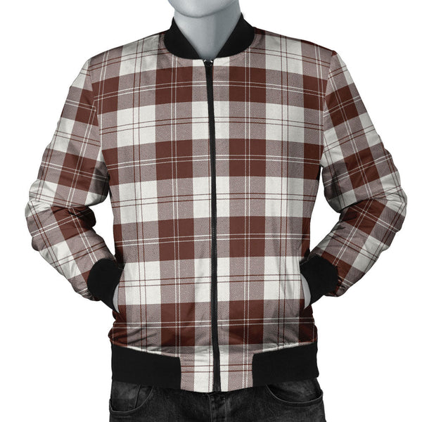 Erskine Burgundy Clan Badge Tartan Bomber Jacket