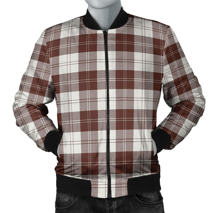 Erskine Burgundy Clan Badge Tartan Bomber Jacket