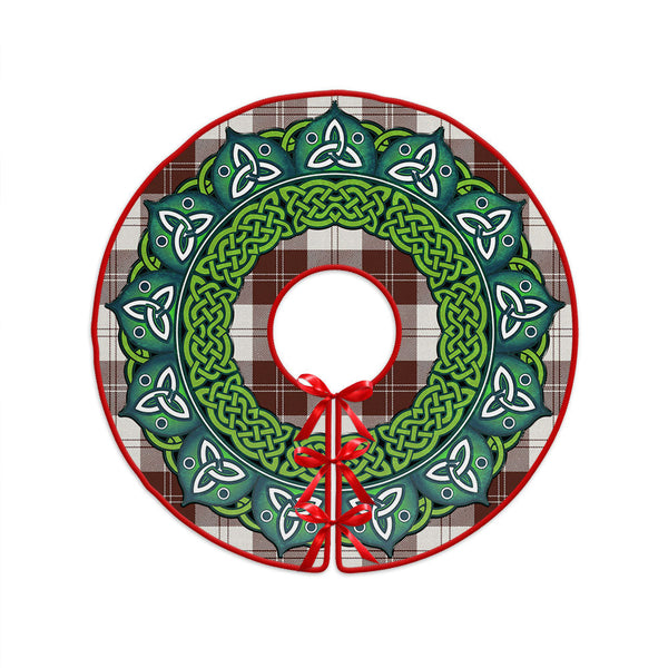 Erskine Burgundy Clan Badge Tartan Christmas Tree Skirt Heritage Holiday Decor