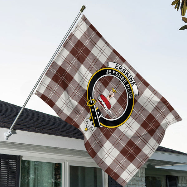 Erskine Burgundy Clan Badge Tartan House Flag