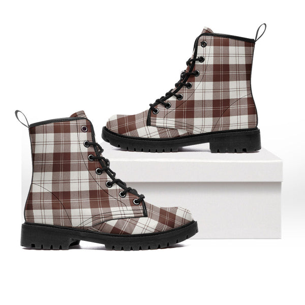 Erskine Burgundy Clan Badge Tartan Leather Boots