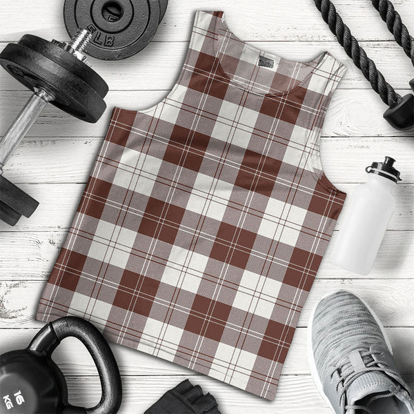Erskine Burgundy Clan Badge Tartan Men Tank Top