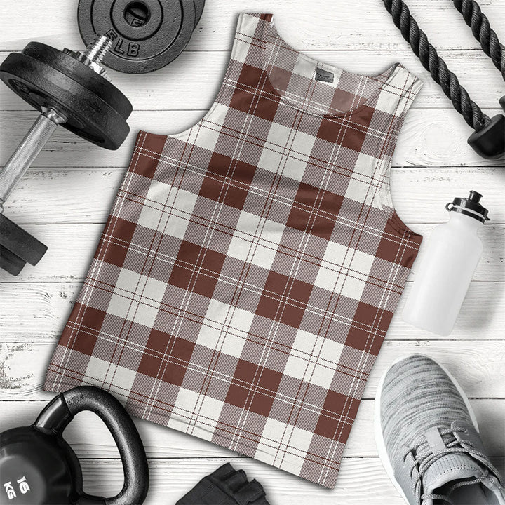 Erskine Burgundy Clan Badge Tartan Men Tank Top