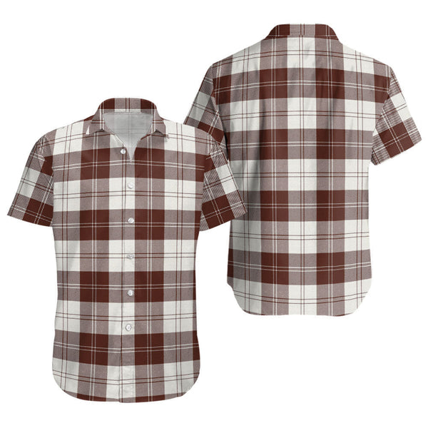 Erskine Burgundy Clan Badge Tartan Short Sleeve Shirt