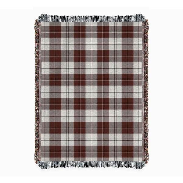 Erskine Burgundy Clan Badge Tartan Woven Blanket
