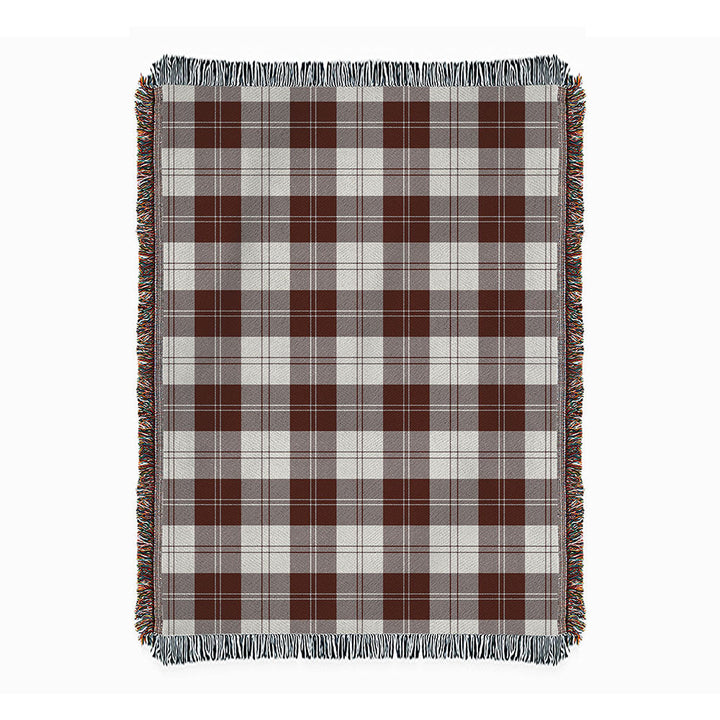 Erskine Burgundy Clan Badge Tartan Woven Blanket