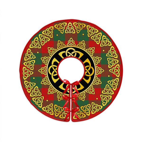 Erskine Clan Badge Tartan Christmas Tree Skirt Golden Celtic Heritage