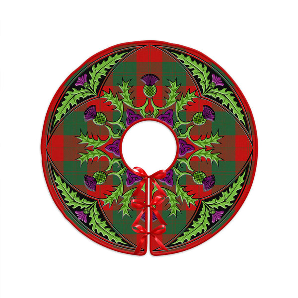 Erskine Clan Badge Tartan Christmas Tree Skirt Scottish Thistle Design