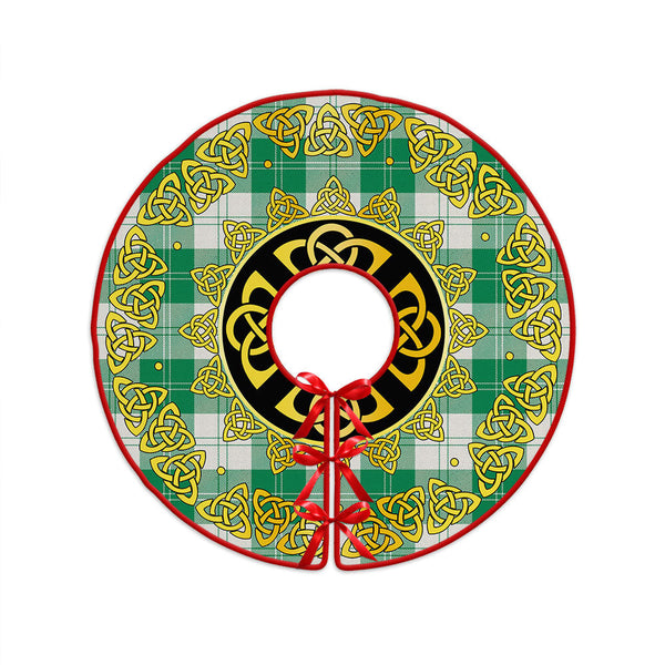 Erskine Green Clan Badge Tartan Christmas Tree Skirt Golden Celtic Heritage