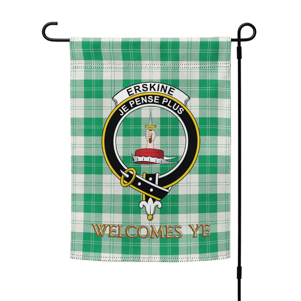 Erskine Green Clan Badge Tartan Garden Flag