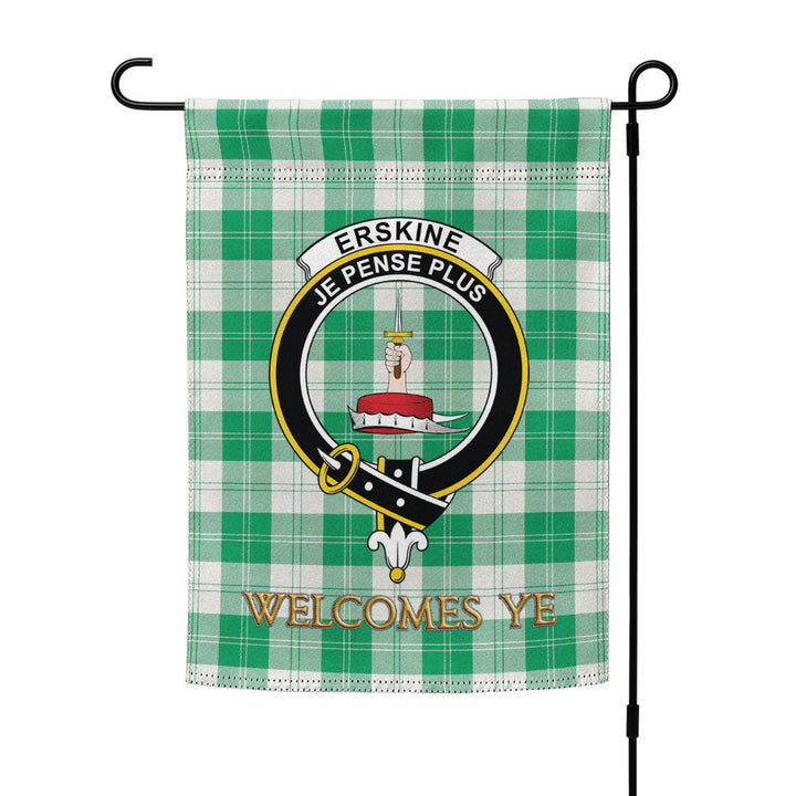 Erskine Green Clan Badge Tartan Garden Flag