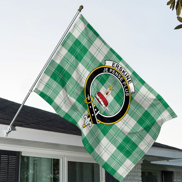 Erskine Green Clan Badge Tartan House Flag